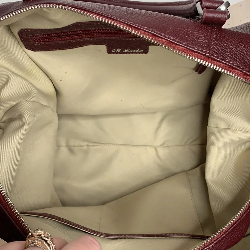 M London Convertible Deep Red Leather Satchel